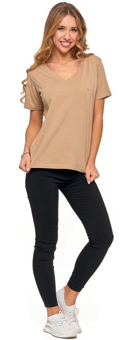 Koszulka damska luźna wygodna T-Shirt Dekolt V BAWEŁNA PREMIUM MORAJ - XL Koszulka damska luźna wygodna T-Shirt Dekolt V BAWEŁNA PREMIUM MORAJ - XL