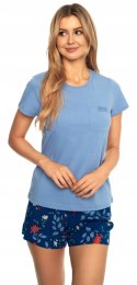 Piżama damska letnia BAWEŁNIANA z krótkim rękawem HENDERSON AVA - S
