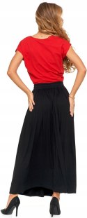 Długa kobieca SPÓDNICA maxi elegancka WISKOZOWA z kieszeniami MORAJ - L