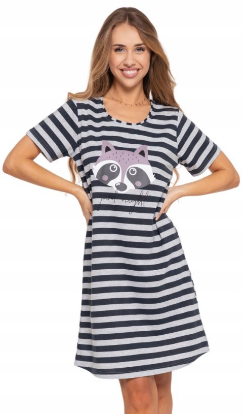 Koszula nocna damska z krótkim rękawem w paski MORAJ - L Koszula nocna damska z krótkim rękawem w paski MORAJ - L