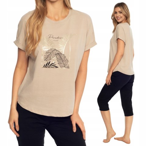 Piżama damska letnia 100% BAWEŁNA z krótkim rękawem HENDERSON APPAREL - S Piżama damska letnia 100% BAWEŁNA z krótkim rękawem HENDERSON APPAREL - S