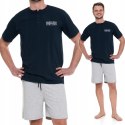 Piżama męska bawełniana z krótkim rękawem i guzikami MORAJ - XL