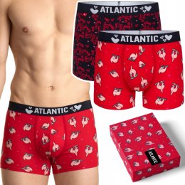 Bokserki męskie bawełniane 2-PAK PREZENT szorty ATLANTIC 2GMH-018 - XXL