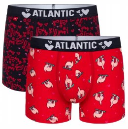 Bokserki męskie bawełniane 2-PAK PREZENT szorty ATLANTIC 2GMH-018 - XXL
