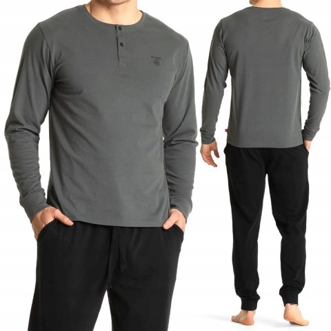 Piżama męska z długim rękawem 100% bawełna ATLANTIC NMP-360 - XXL Piżama męska z długim rękawem 100% bawełna ATLANTIC NMP-360 - XXL