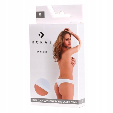 Stringi damskie LASEROWO cięte majtki gładkie MORAJ - S Stringi damskie LASEROWO cięte majtki gładkie MORAJ - S