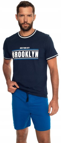 HENDERSON CITY Piżama męska z krótkim rękawem 100% BAWEŁNA - L