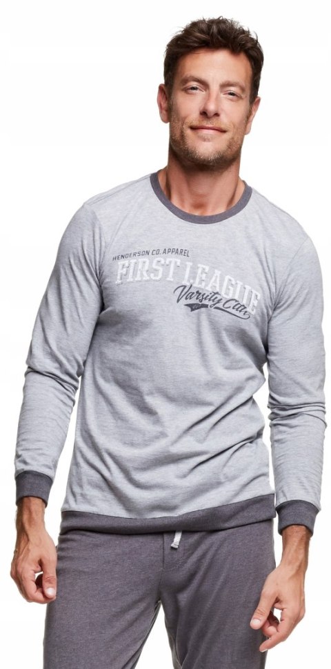 PIŻAMA męska długi rękaw bawełniane HENDERSON 37304-90X- XXL, szara PIŻAMA męska długi rękaw bawełniane HENDERSON 37304-90X- XXL, szara