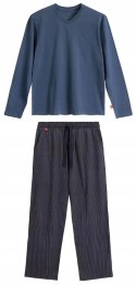 Piżama Męska Długa 100% Bawełna Komplet Piżamowy ATLANTIC NMP-389 - M