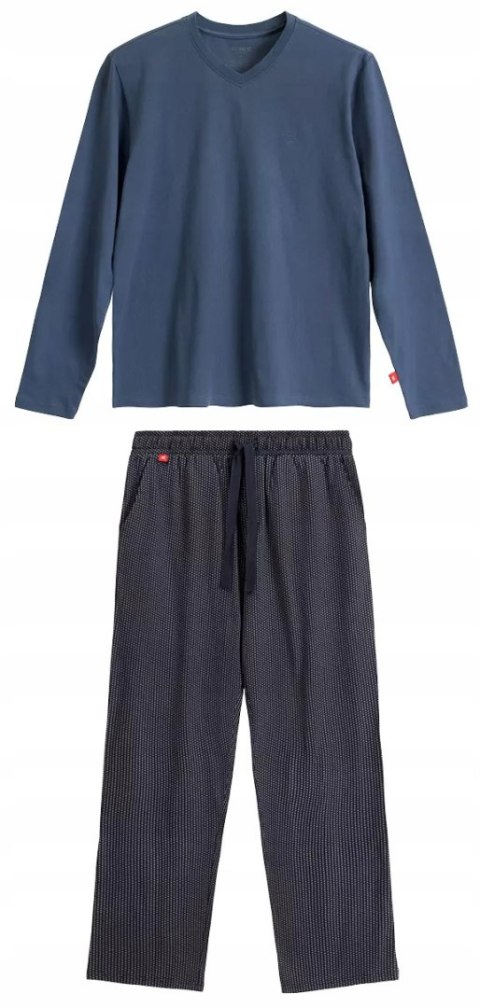 Piżama Męska Długa 100% Bawełna Komplet Piżamowy ATLANTIC NMP-389 - M