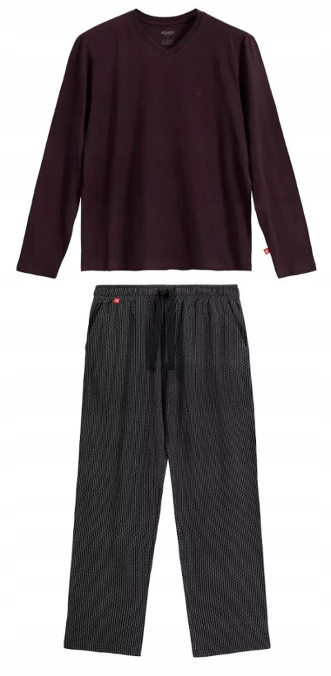 Piżama Męska Długa 100% Bawełna Komplet Piżamowy ATLANTIC NMP-389 - M