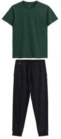 Piżama Męska ze 100% Bawełny Komplet Piżamowy ATLANTIC NMP-388 - XXL