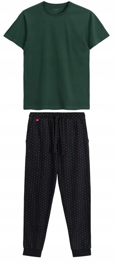 Piżama Męska ze 100% Bawełny Komplet Piżamowy ATLANTIC NMP-388 - XL