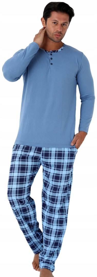 Piżama męska 100% BAWEŁNA Długi Komplet na Zimę Bluza + Spodnie - 3XL Piżama męska 100% BAWEŁNA Długi Komplet na Zimę Bluza + Spodnie - 3XL