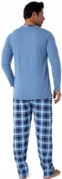 Piżama męska 100% BAWEŁNA Długi Komplet na Zimę Bluza + Spodnie - 3XL