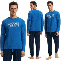 Piżama męska 100% BAWEŁNA Komplet z Długim Rękawem HENDERSON LOOP - XL