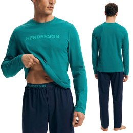 Piżama męska 100% BAWEŁNA Komplet z Długim Rękawem HENDERSON VISE - M