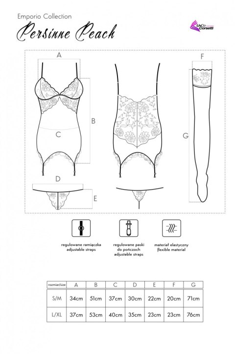 LivCo Corsetti Fashion Persinne Peach LC 90635 - S/M LivCo Corsetti Fashion Persinne Peach LC 90635 - S/M