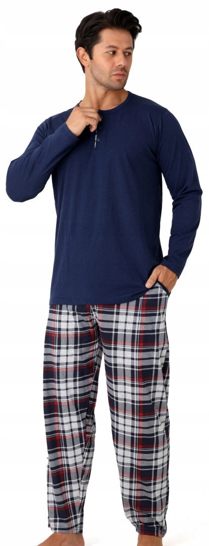 Piżama męska 100% BAWEŁNA Długi Komplet na Zimę Bluza + Spodnie - 3XL Piżama męska 100% BAWEŁNA Długi Komplet na Zimę Bluza + Spodnie - 3XL