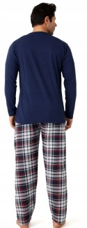 Piżama męska 100% BAWEŁNA Długi Komplet na Zimę Bluza + Spodnie - 3XL