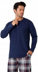 Piżama męska 100% BAWEŁNA Długi Komplet na Zimę Bluza + Spodnie - 3XL