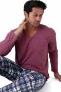 Piżama męska 100% BAWEŁNA Długi Komplet na Zimę Bluza + Spodnie - 3XL
