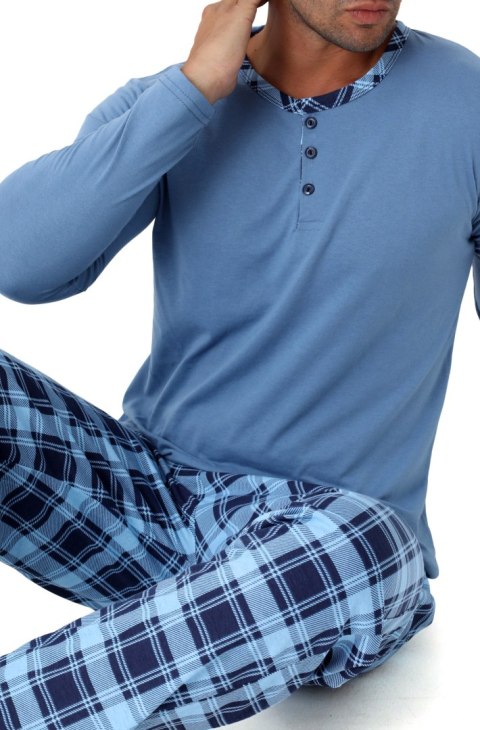 Piżama męska 100% BAWEŁNA Długi Komplet na Zimę Bluza + Spodnie - L Piżama męska 100% BAWEŁNA Długi Komplet na Zimę Bluza + Spodnie - L