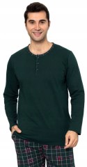 Piżama męska 100% BAWEŁNA Długi Komplet na Zimę Bluza + Spodnie - XXL
