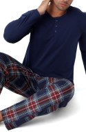 Piżama męska 100% BAWEŁNA Długi Komplet na Zimę Bluza + Spodnie - XXL