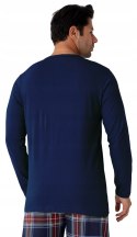 Piżama męska 100% BAWEŁNA Długi Komplet na Zimę Bluza + Spodnie - L