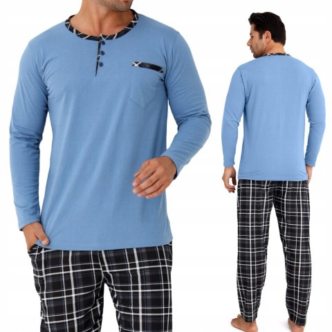 Piżama męska 100% BAWEŁNA Długi Komplet na Zimę Bluza + Spodnie - XXL Piżama męska 100% BAWEŁNA Długi Komplet na Zimę Bluza + Spodnie - XXL