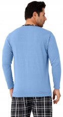 Piżama męska 100% BAWEŁNA Długi Komplet na Zimę Bluza + Spodnie - XXL