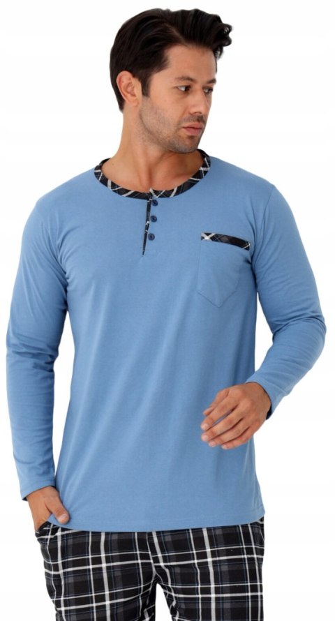 Piżama męska 100% BAWEŁNA Długi Komplet na Zimę Bluza + Spodnie - L Piżama męska 100% BAWEŁNA Długi Komplet na Zimę Bluza + Spodnie - L
