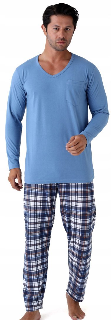 Piżama męska 100% BAWEŁNA Długi Komplet na Zimę Bluza + Spodnie - XXL Piżama męska 100% BAWEŁNA Długi Komplet na Zimę Bluza + Spodnie - XXL