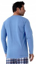 Piżama męska 100% BAWEŁNA Długi Komplet na Zimę Bluza + Spodnie - XL