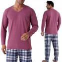 Piżama męska 100% BAWEŁNA Długi Komplet na Zimę Bluza + Spodnie - XXL