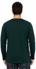 Piżama męska 100% BAWEŁNA Długi Komplet na Zimę Bluza + Spodnie - M