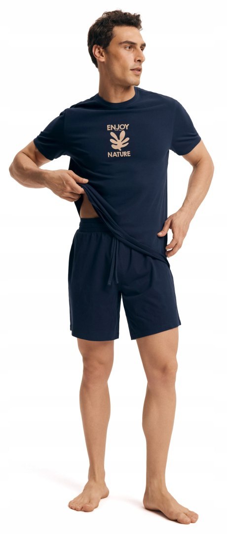 Piżama męska 100% BAWEŁNA Komplet T-Shirt + Spodenki HENDERSON - M Piżama męska 100% BAWEŁNA Komplet T-Shirt + Spodenki HENDERSON - M