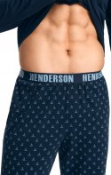Piżama męska 100% BAWEŁNA Komplet z Długim Rękawem HENDERSON granatowy - XL