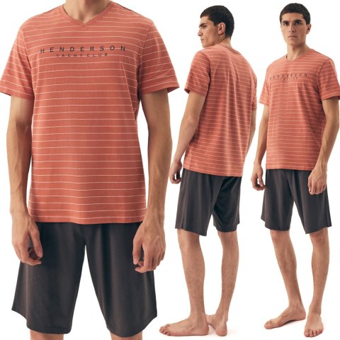 Piżama męska 100% BAWEŁNA krótka letnia HENDERSON DELI - XXL