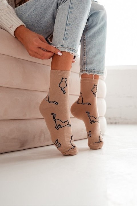 MILENA Skarpetki damskie Kontury kota 0200.093