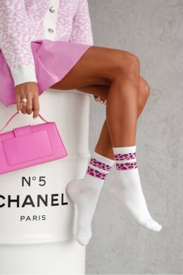 MILENA SKARPETKI DAMSKIE DWA CĘTKOWANE PASKI 0200.127