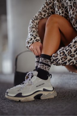 MILENA SKARPETKI DAMSKIE DWA CĘTKOWANE PASKI 0200.127