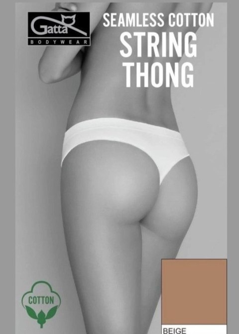 FIGI GATTA SEAMLESS COTTON STRING THONG L NUDE /S Gatta