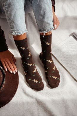 MILENA Skarpetki damskie Lisy i liście 0200.182