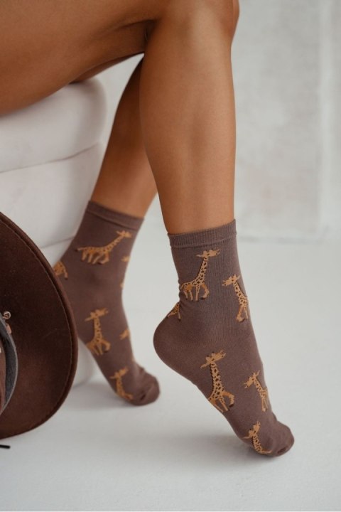 MILENA Skarpetki damskie Żyrafy 0200.180 MILENA Skarpetki damskie Żyrafy 0200.180