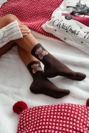MILENA Skarpetki damskie świąteczne Miś 1283.031 MILENA Skarpetki damskie świąteczne Miś 1283.031
