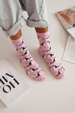 MILENA Skarpetki damskie Kotki i kwiatki 0200.173