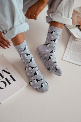 MILENA Skarpetki damskie Kotki i kwiatki 0200.173