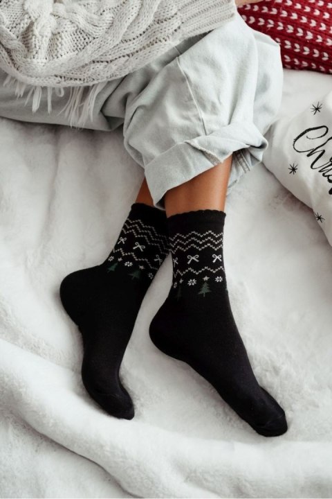 MILENA Skarpetki damskie świąteczne z lurexem 1283.035